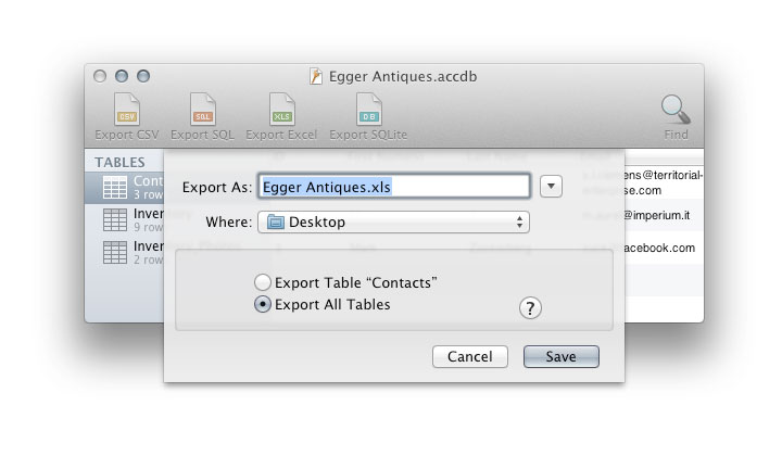 how to export excel to access